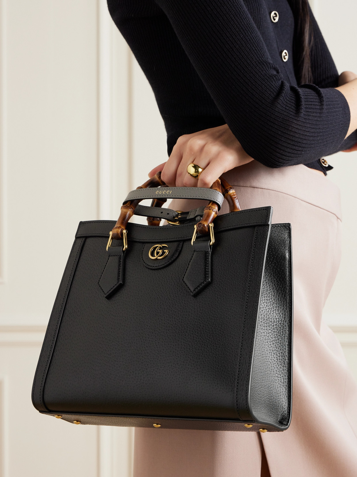 Diana Small Textured-Leather Tote