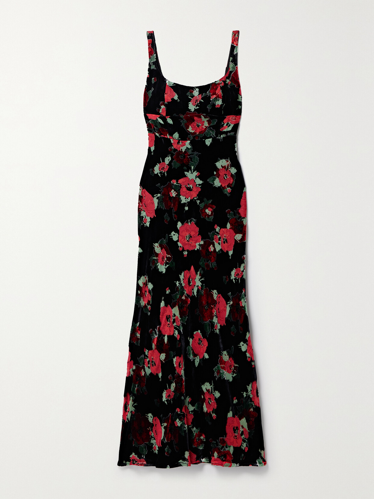 RIXO - Benedict Floral-print Devoré Silk-blend Midi Dress - Black