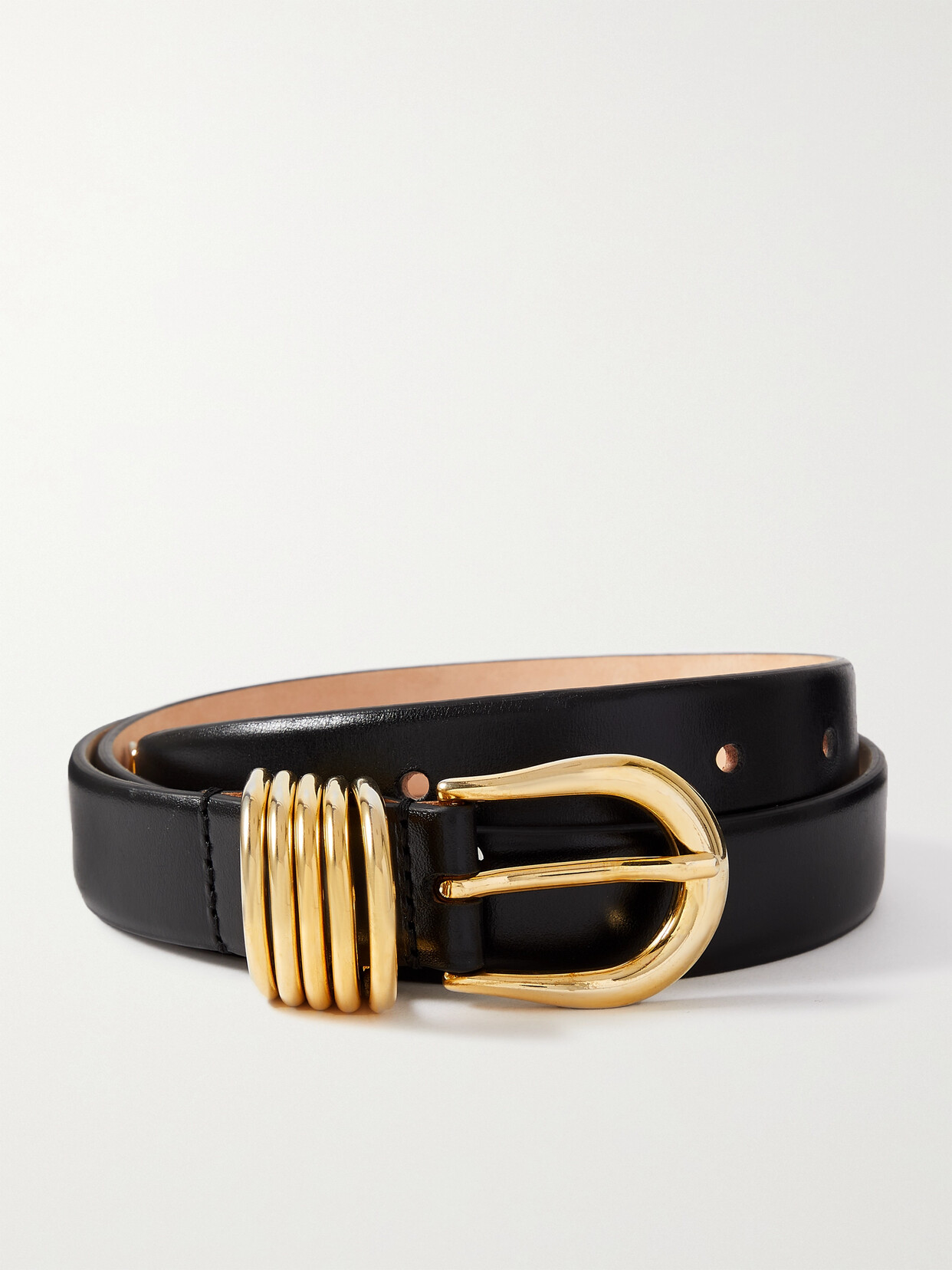 Dehanche Hollyhock Leather Belt In Black