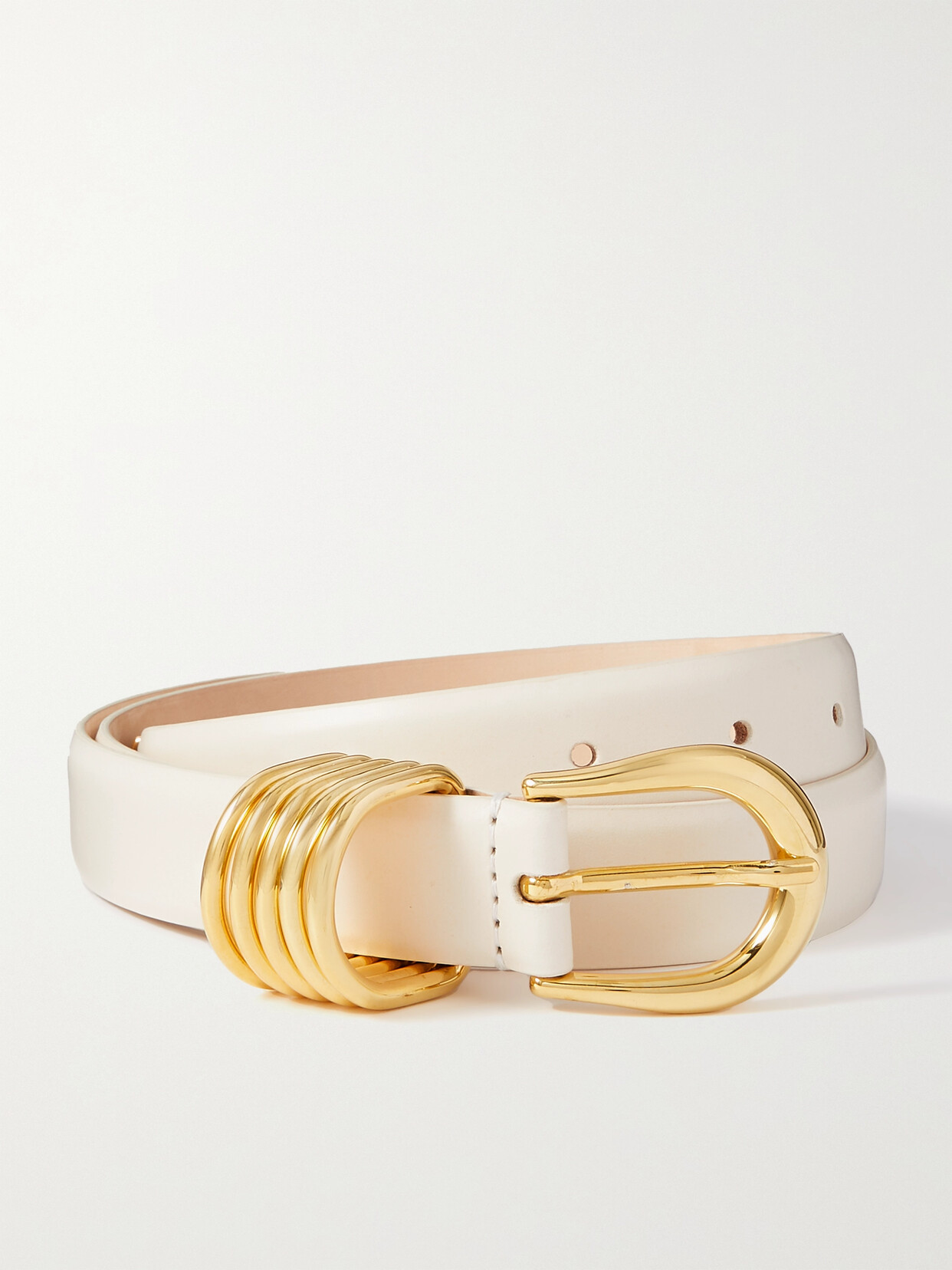 Déhanche Hollyhock Leather Belt - Ivory