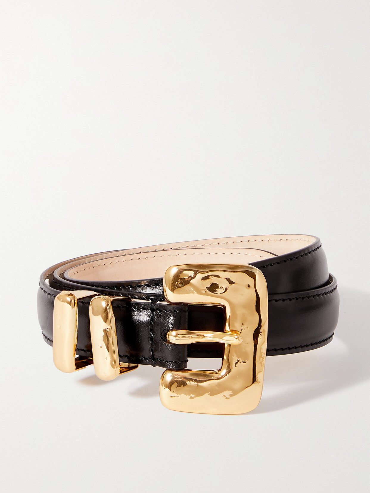 Déhanche - Tetra Glossed-leather Belt - Black