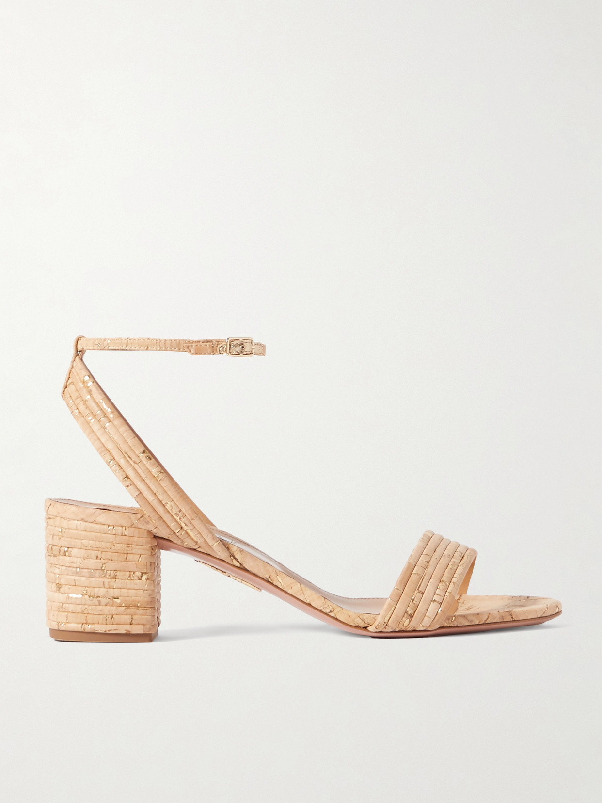 Shop Aquazzura Sundance 50 Cork Sandals In Neutrals