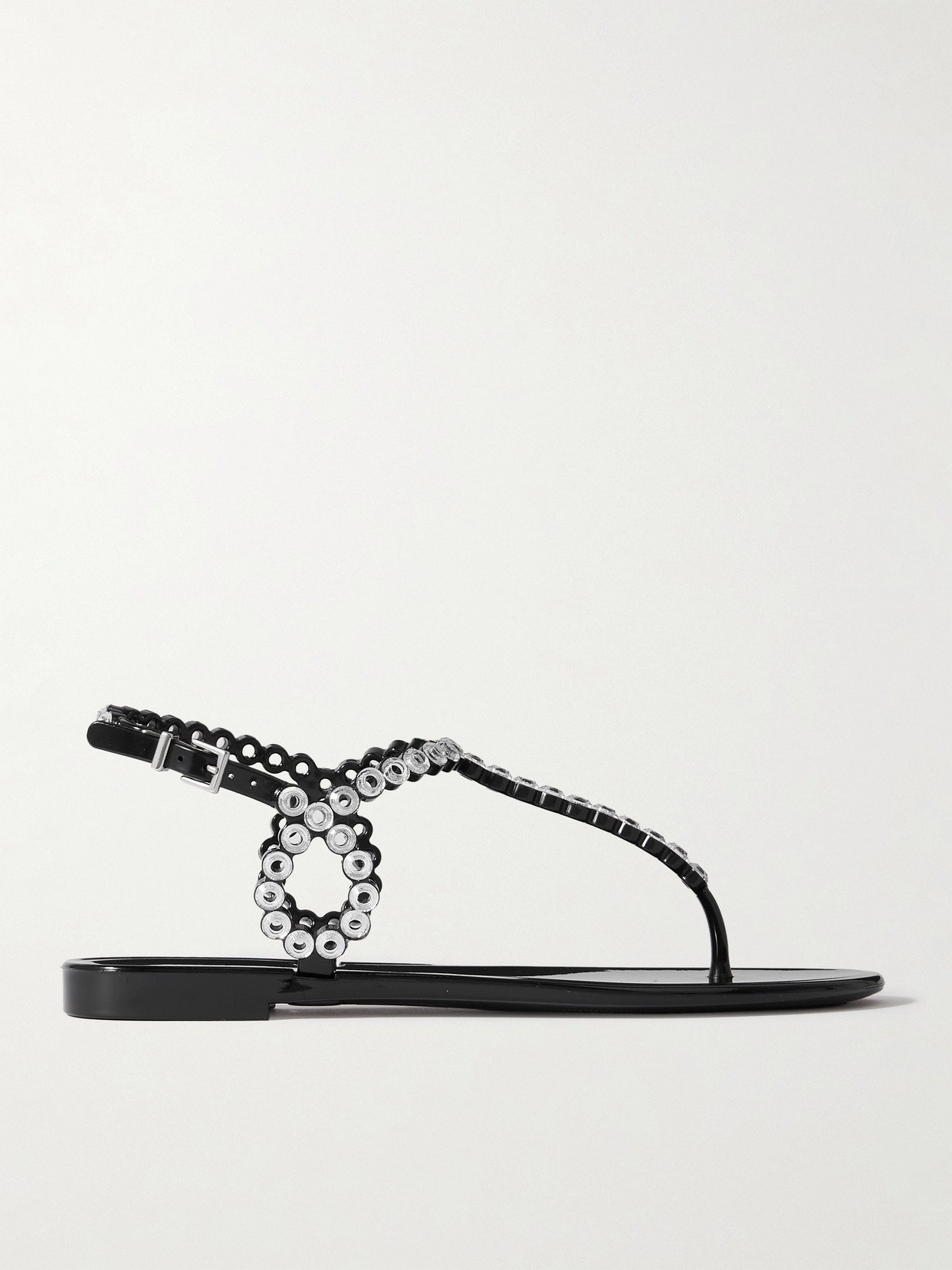 Shop Aquazzura Almost Bare Crystal-embellished Pvc Sandals In Black