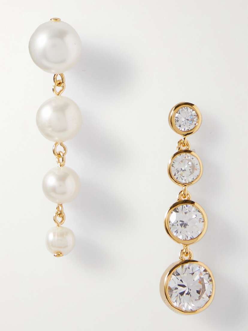 Completedworks + Net Sustain Hidden Recycled Gold Vermeil, Pearl And Cubic Zirconia Earrings