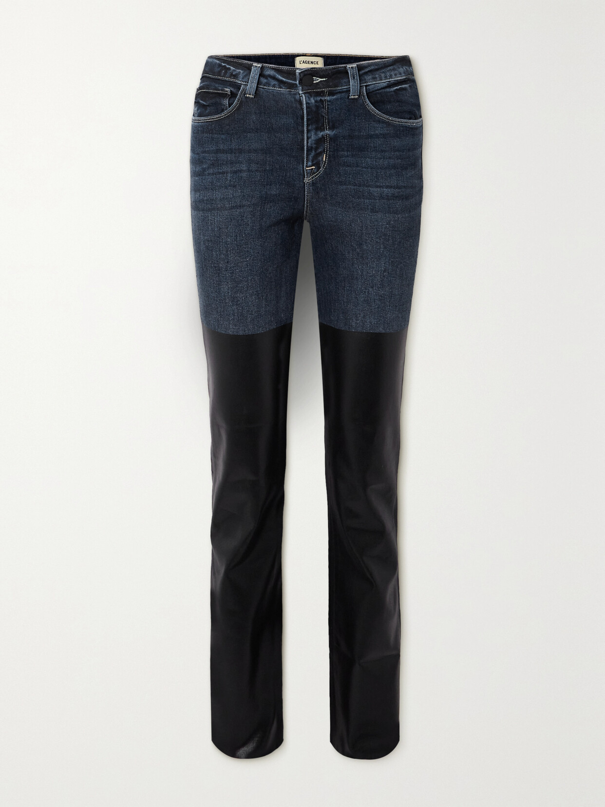 L'Agence - Ruth Coated High-rise Flared Jeans - Black