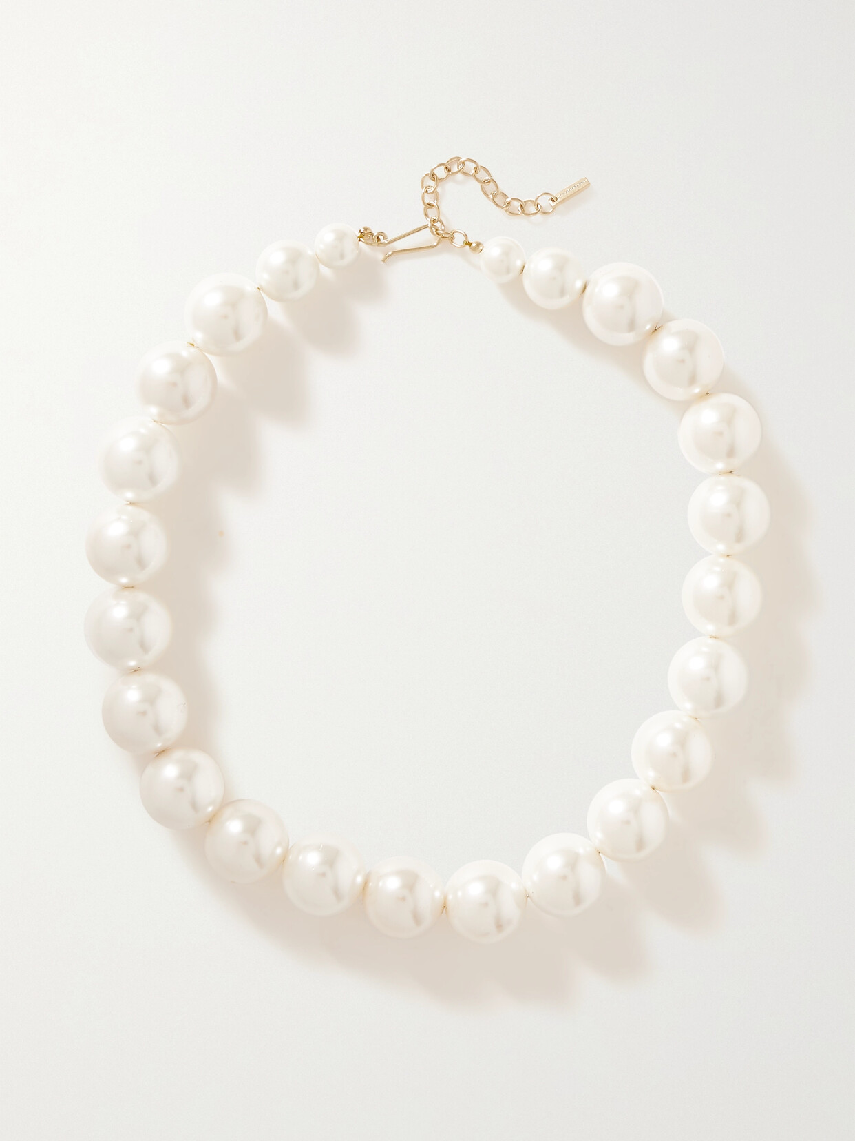 Completedworks - + Net Sustain Gobbled Recycled Gold Vermeil Pearl Necklace - White