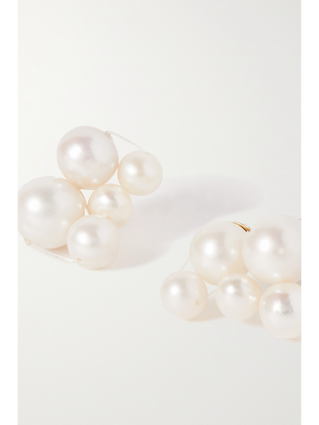 Shop Completedworks Universal Code Gold Vermeil Pearl Earrings In White