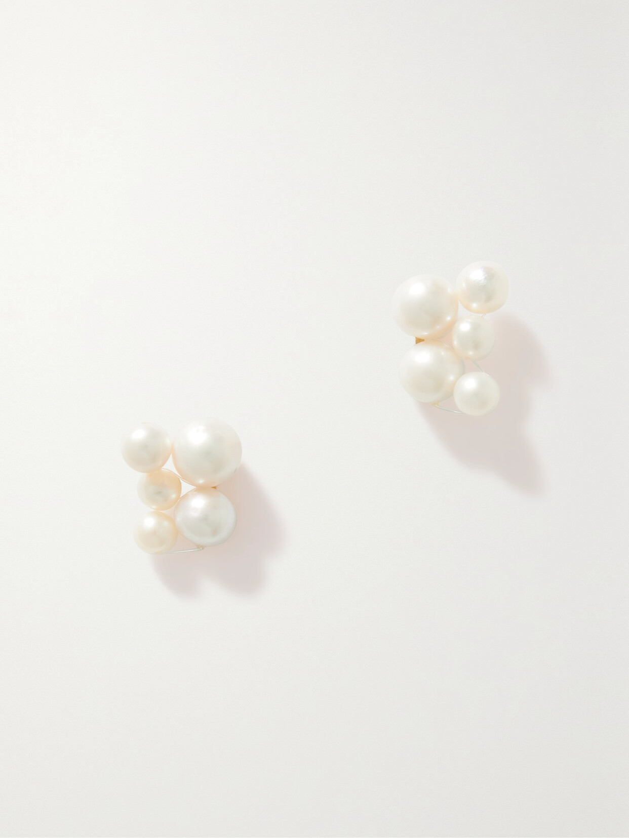 Completedworks Universal Code Gold Vermeil Pearl Earrings In White