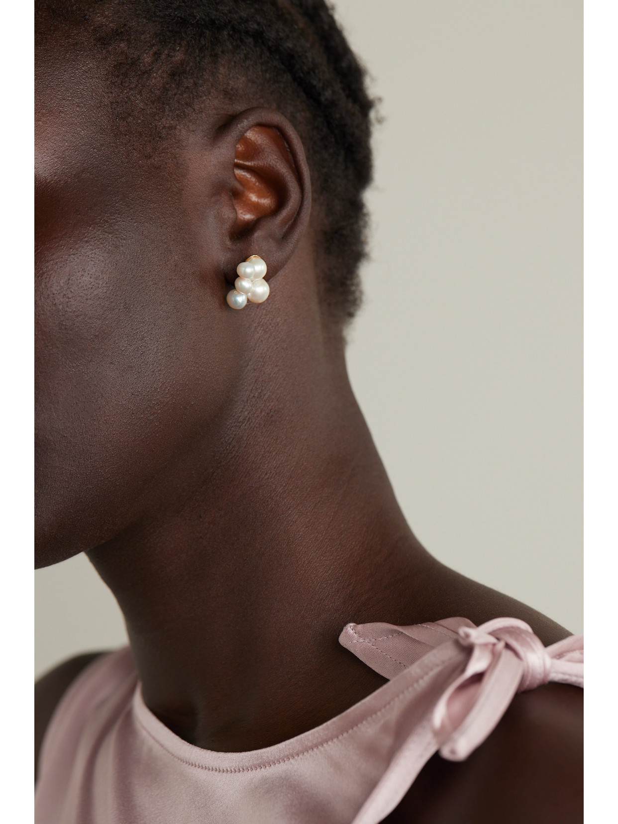Completedworks Universal Code Gold Vermeil Pearl Earrings In White