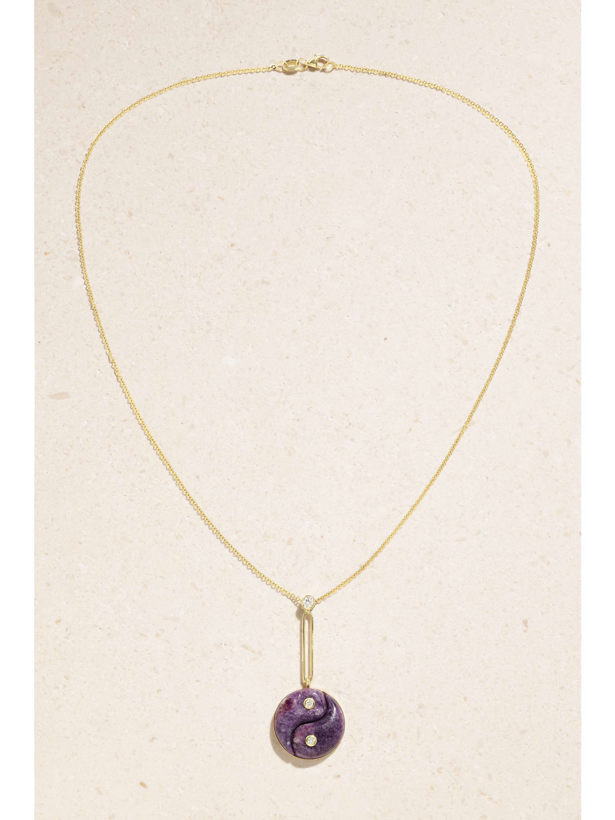 RETROUVAÍ Yin Yang 14-karat gold multi-stone necklace