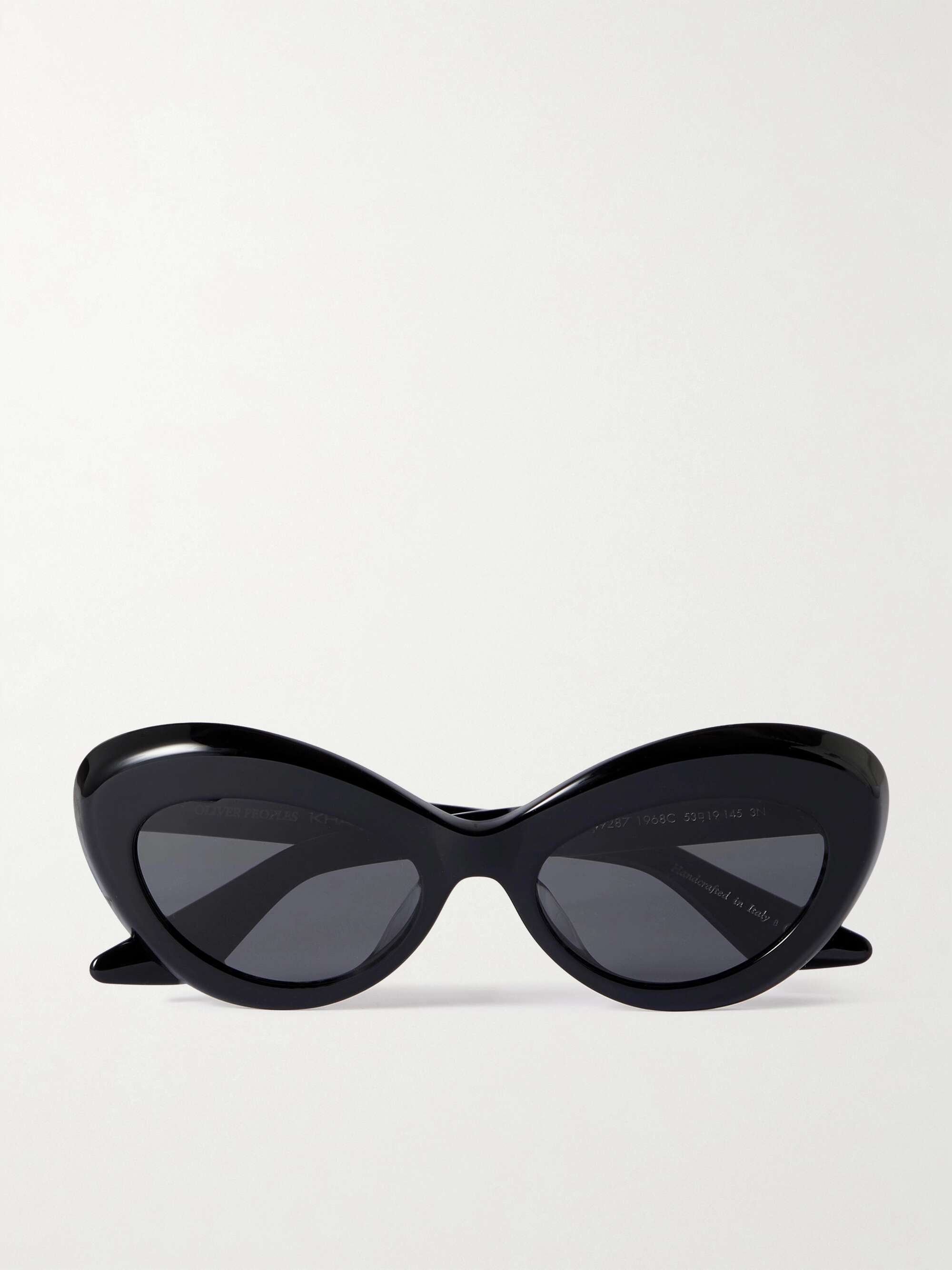 Black Oval cat-eye acetate sunglasses