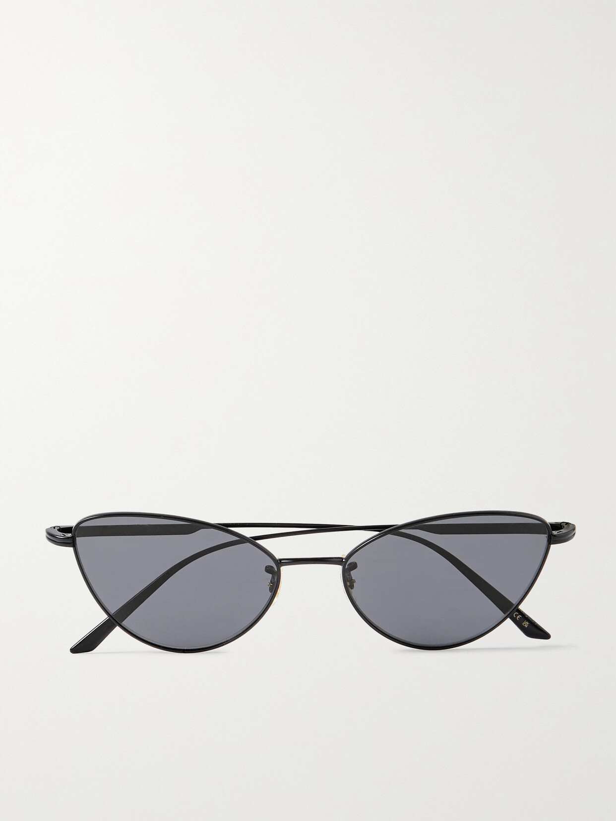 Oliver Peoples + Khaite 1998c Cat-eye Metal Sunglasses In Black