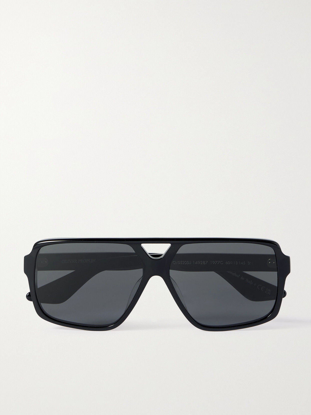 Oliver Peoples + Khaite 1977c Aviator-style Acetate Sunglasses In Black