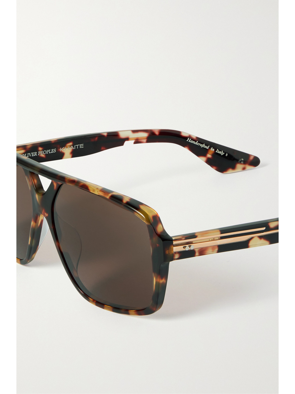 Oliver Peoples + Khaite 1977c Aviator-style Tortoiseshell Acetate And Gold-tone Sunglasses In Brown