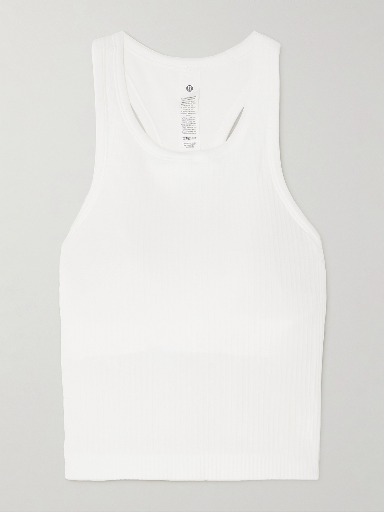 Lululemon Ebb To Street Ribbed Jersey Tank In White