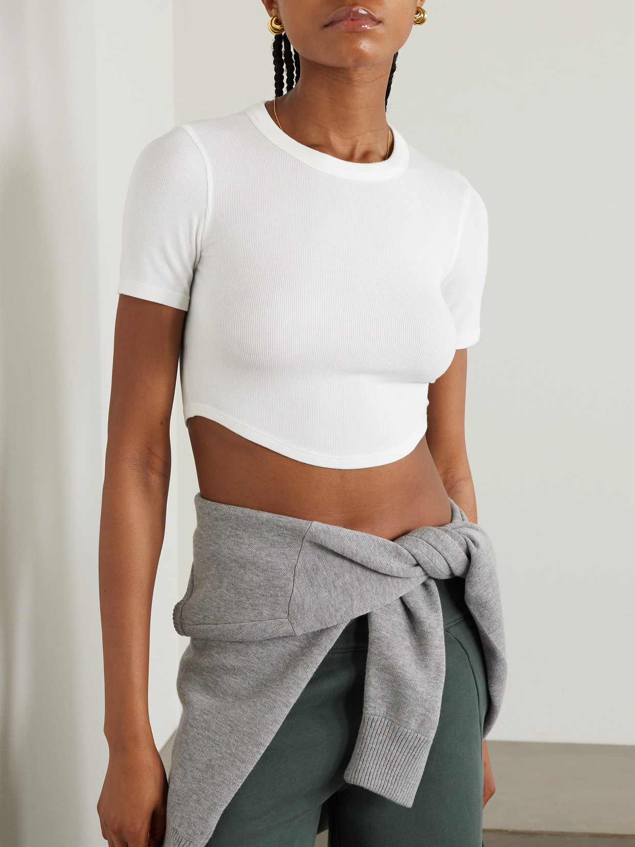 Hold Tight Cropped Stretch Lenzing Modal-Jersey T-Shirt