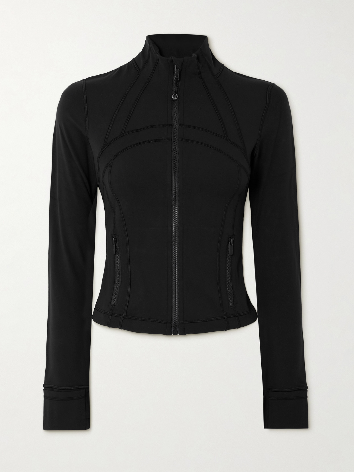 Lululemon Nulo High-neck Panelled Cropped Jacket In Black