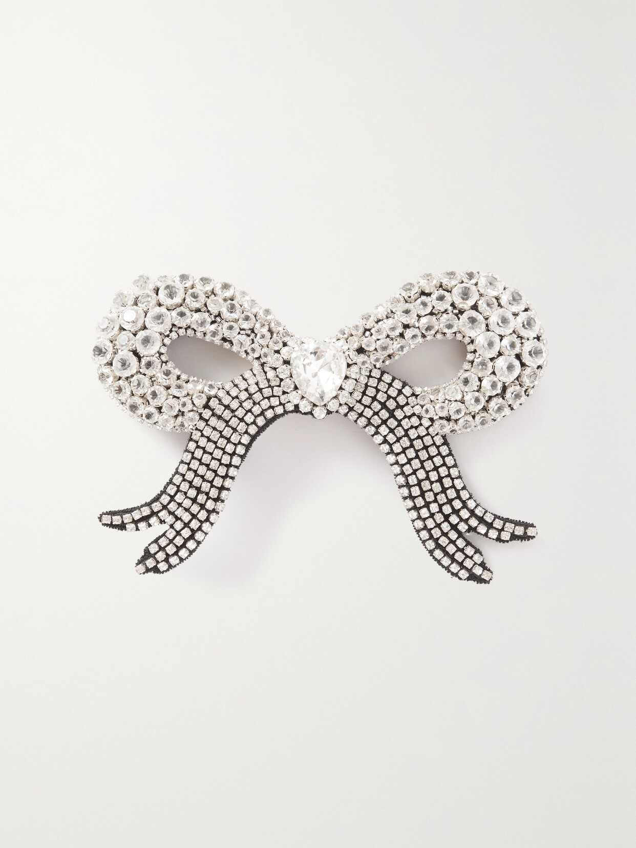 Clio Peppiatt - Crystal-embellished Satin Hair Clip - Silver