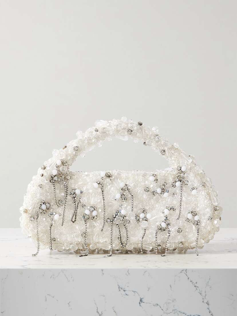 Clio Peppiatt Chandelier Embellished Faux Leather Tote