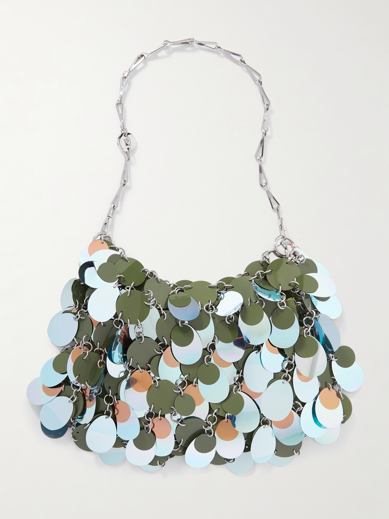 Rabanne - Paillette-embellished Canvas Shoulder Bag - Blue