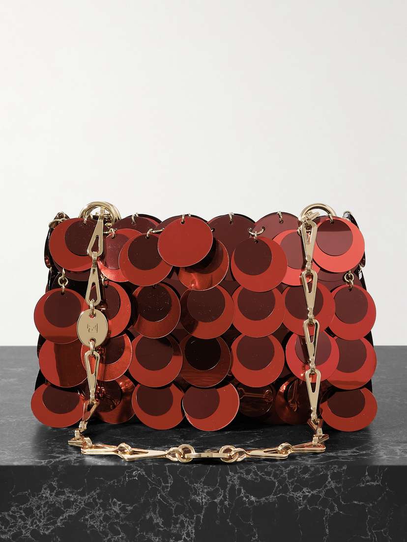 Rabanne Sequined Satin Shoulder Bag -  - One size
