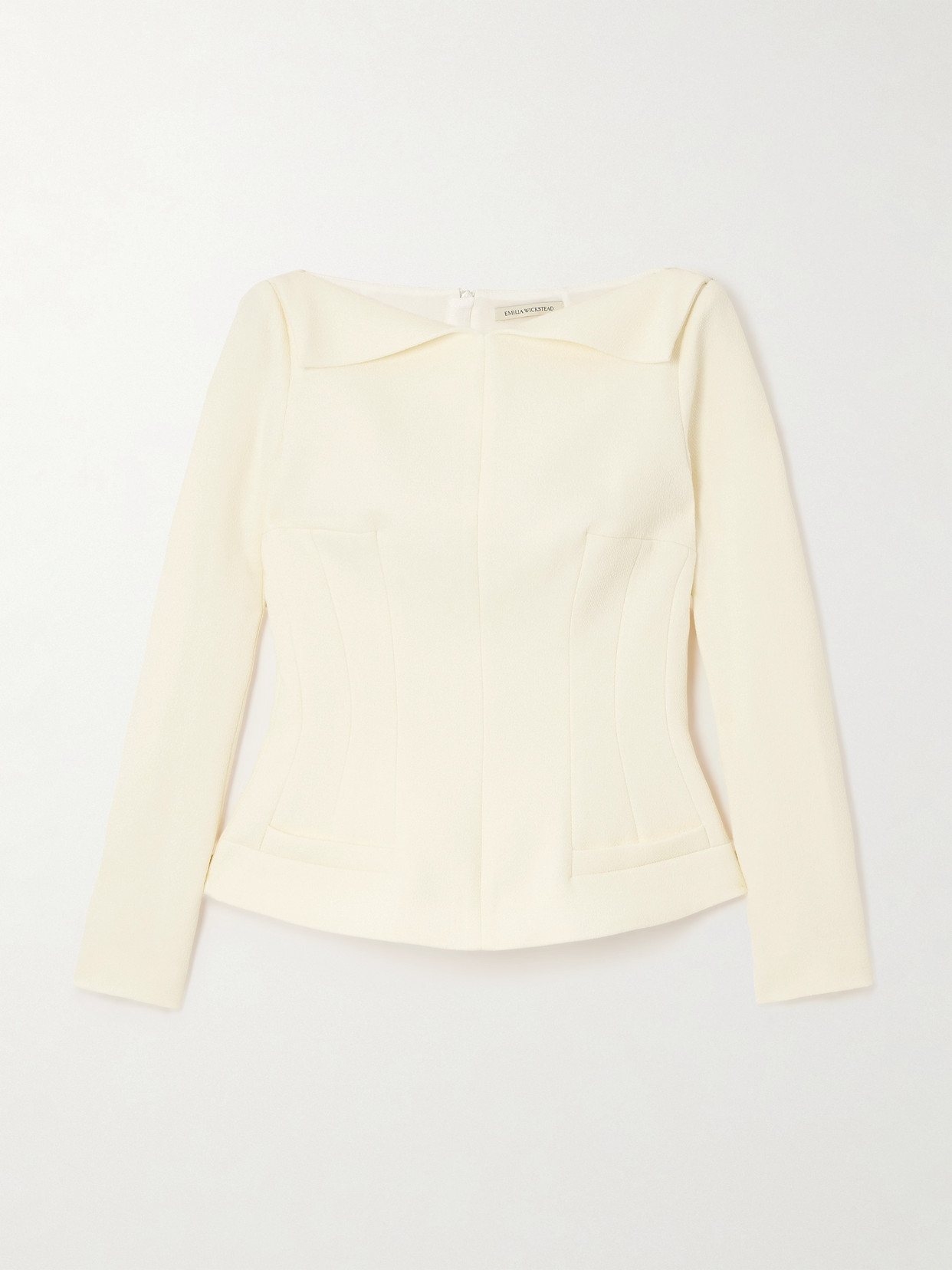 Emilia Wickstead Rye Crepe Top In Ivory