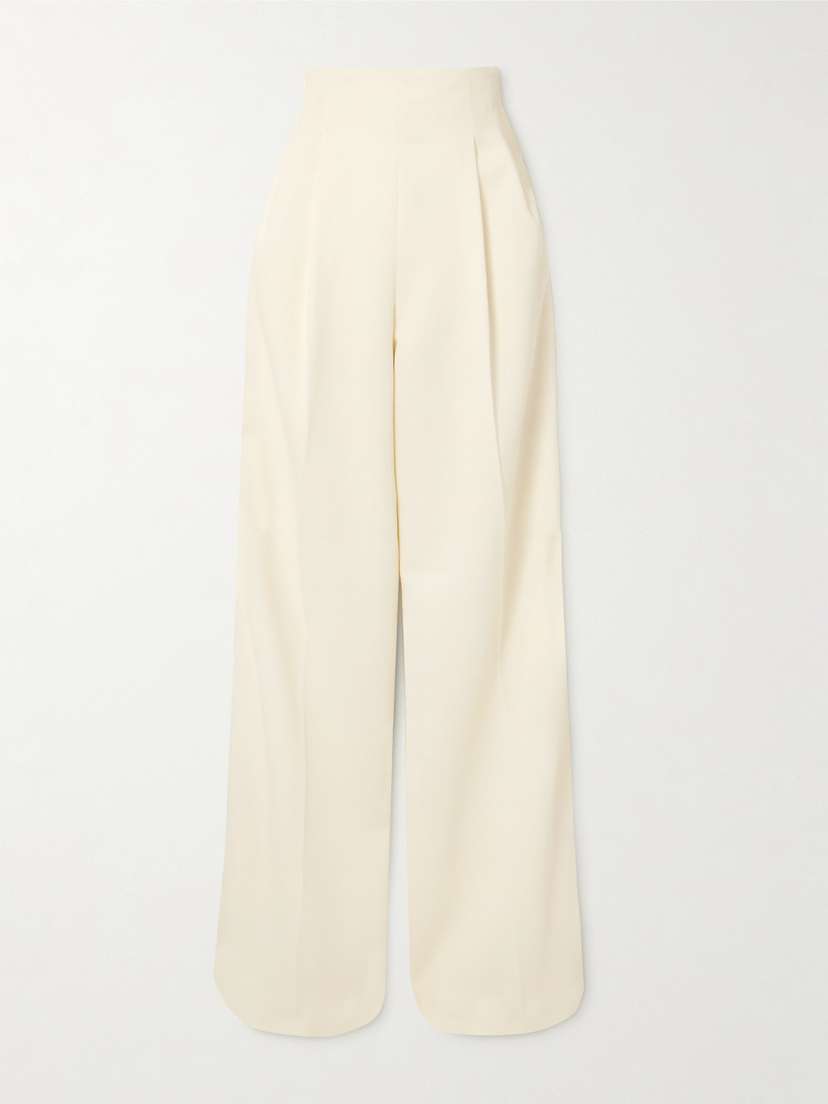 Emilia Wickstead Clarine Pleated Crepe Wide-leg Pants