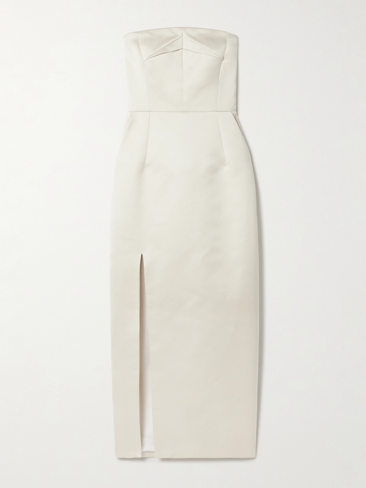 Emilia Wickstead Pola Strapless Duchesse-satin Midi Dress In Ivory