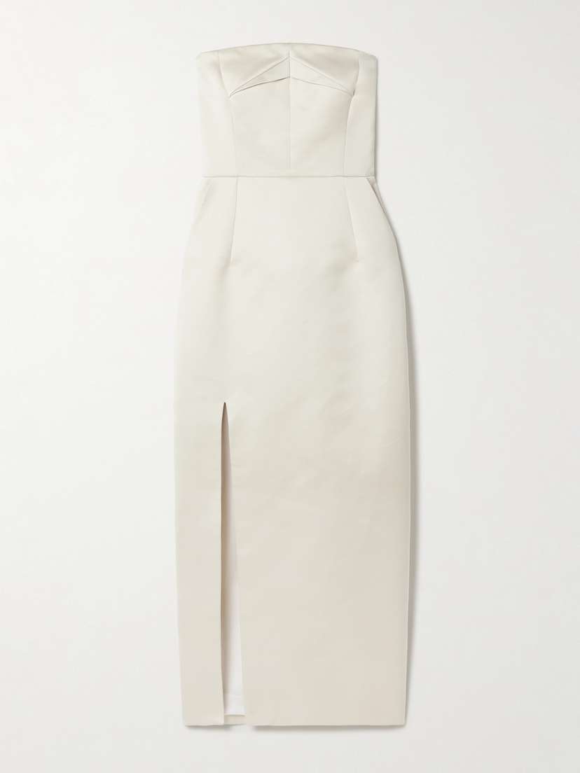 Emilia Wickstead Pola Strapless Duchesse-satin Midi Dress