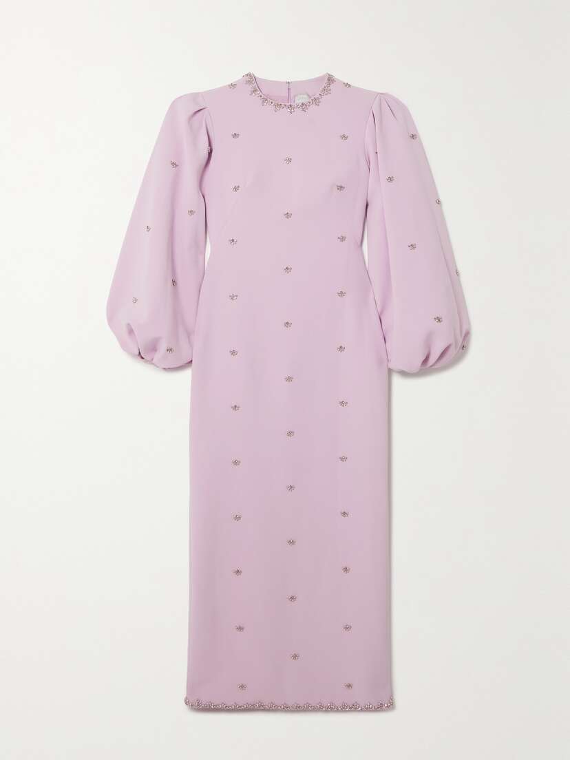 Huishan Zhang Joelle Crystal-embellished Recycled-crepe Maxi Dress - UK 6