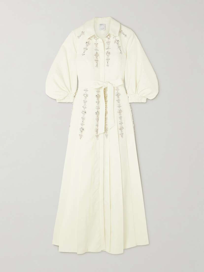 Huishan Zhang Yara Crystal-embellished Faille Midi Dress - UK 16