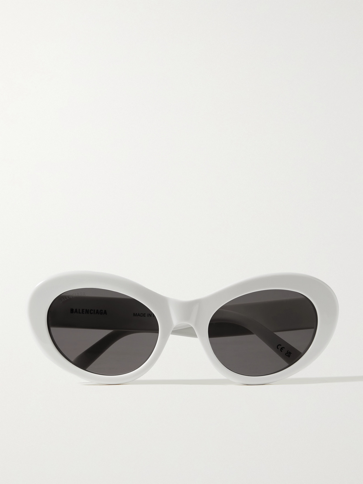 Balenciaga Monaco Cat-eye Recycled-acetate Sunglasses In White