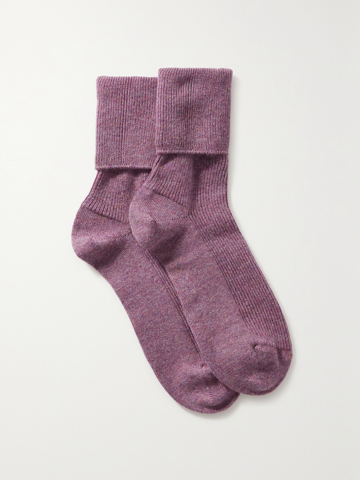 Johnstons Of Elgin Ribbed Cashmere-blend Socks In Pink