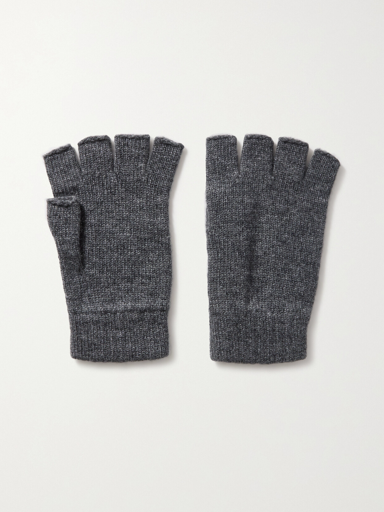 Johnstons Of Elgin Cashmere Fingerless Gloves In Grey