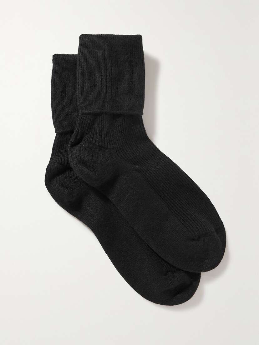 Johnstons of Elgin Ribbed Cashmere-blend Socks