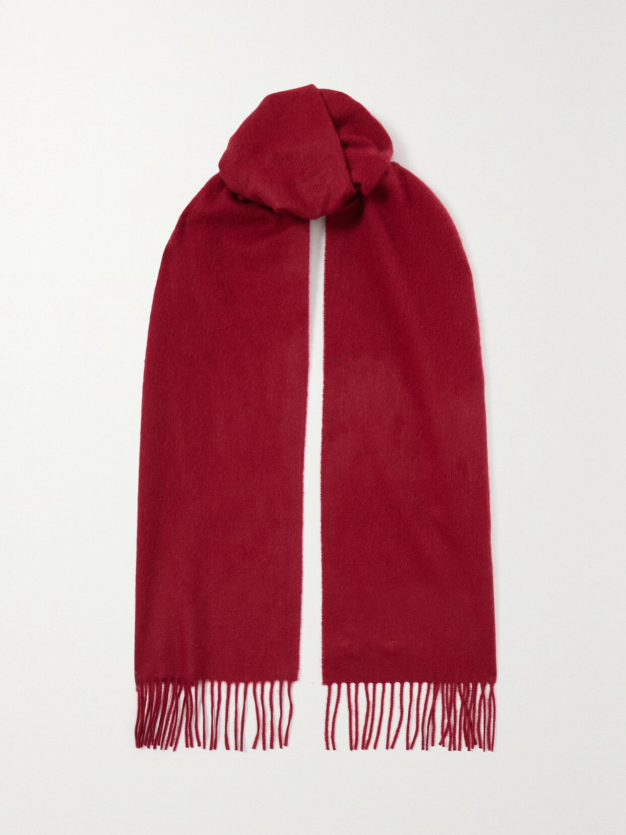 Johnstons Of Elgin Fringed Cashmere Scarf In Burgundy