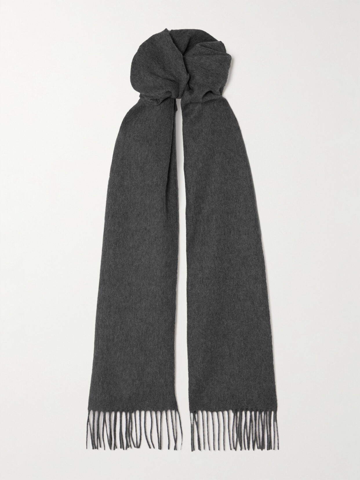 Johnstons Of Elgin Fringed Cashmere Scarf In Grey