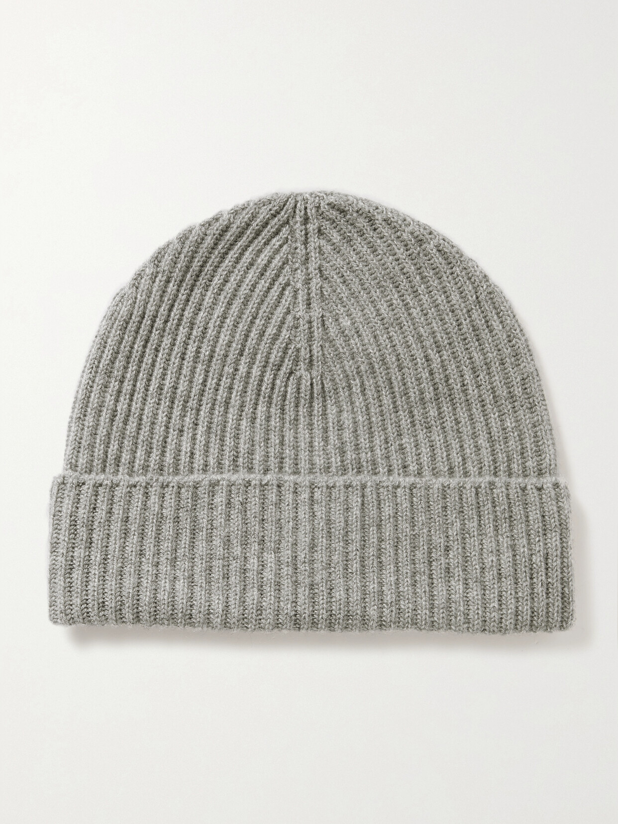 Johnstons Of Elgin Ribbed Cashmere Beanie In Gray