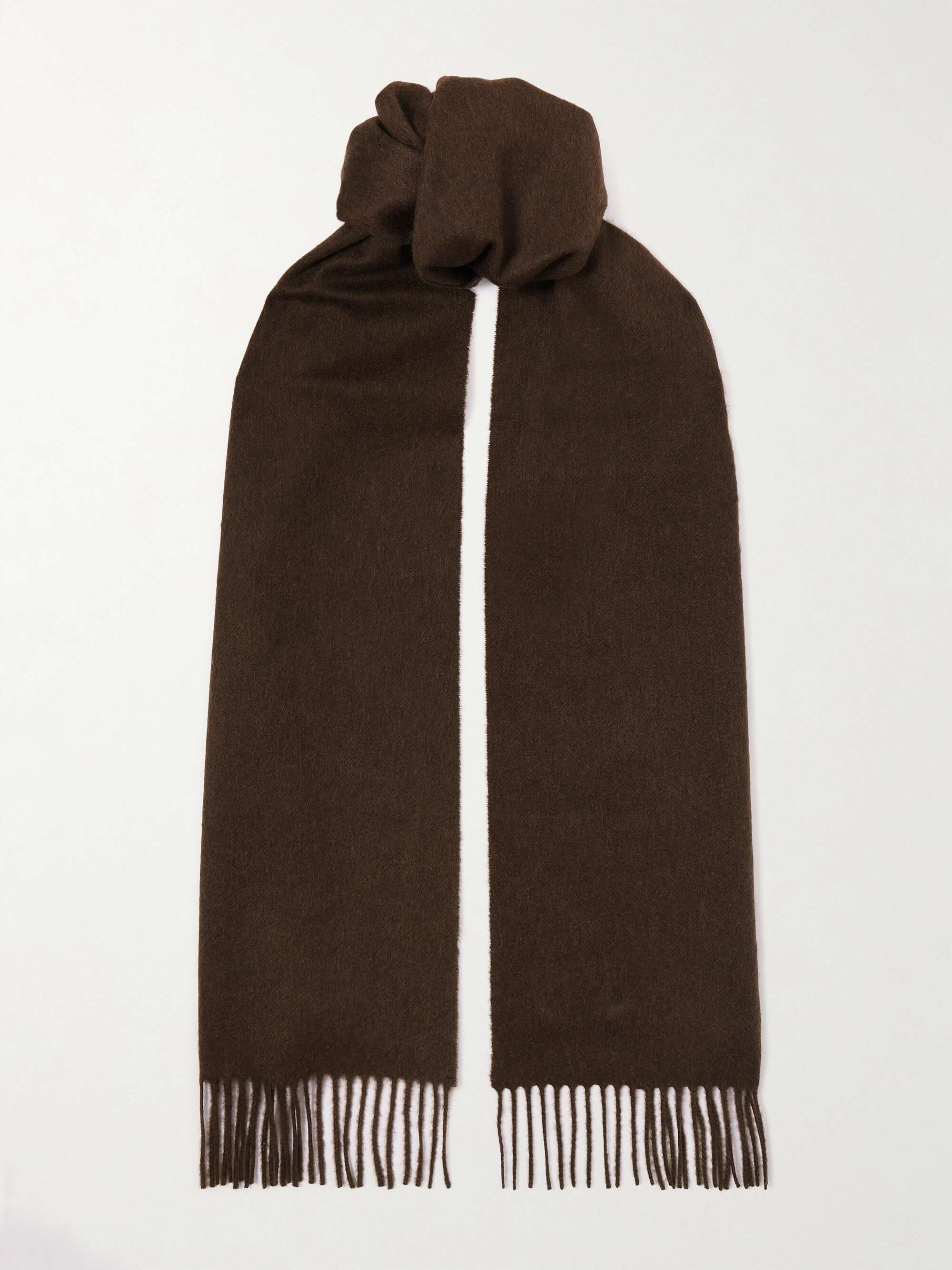 JOHNSTONS OF ELGIN Fringed cashmere scarf | NET-A-PORTER