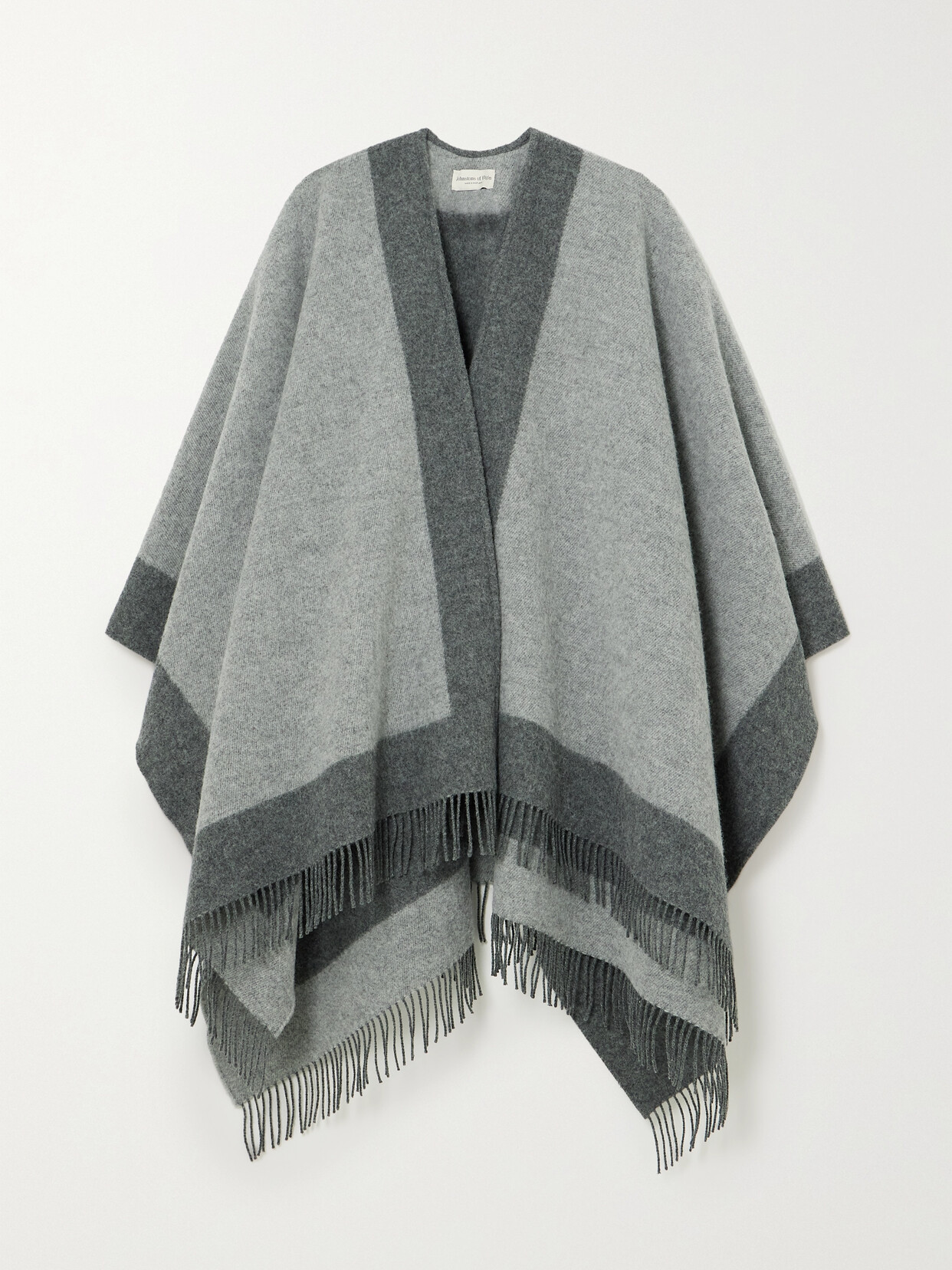 Johnstons of Elgin Two-tone Fringed Wool Wrap