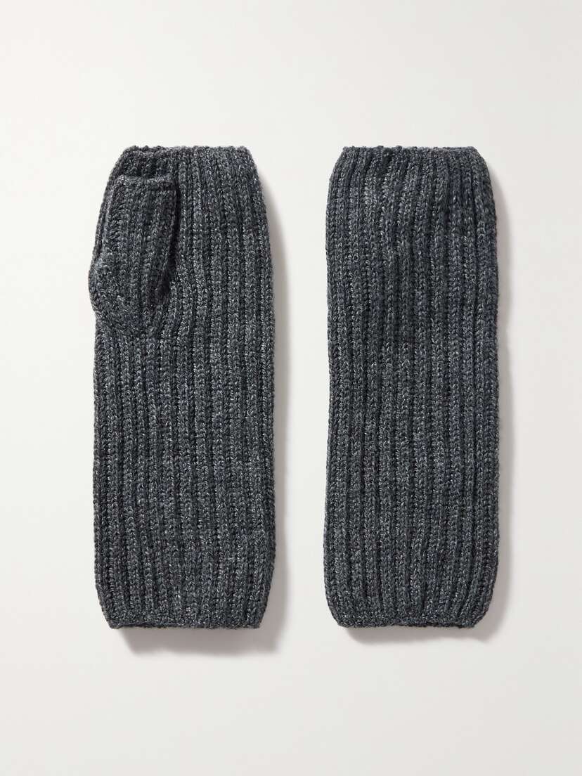 Johnstons of Elgin Ribbed Cashmere Fingerless Gloves