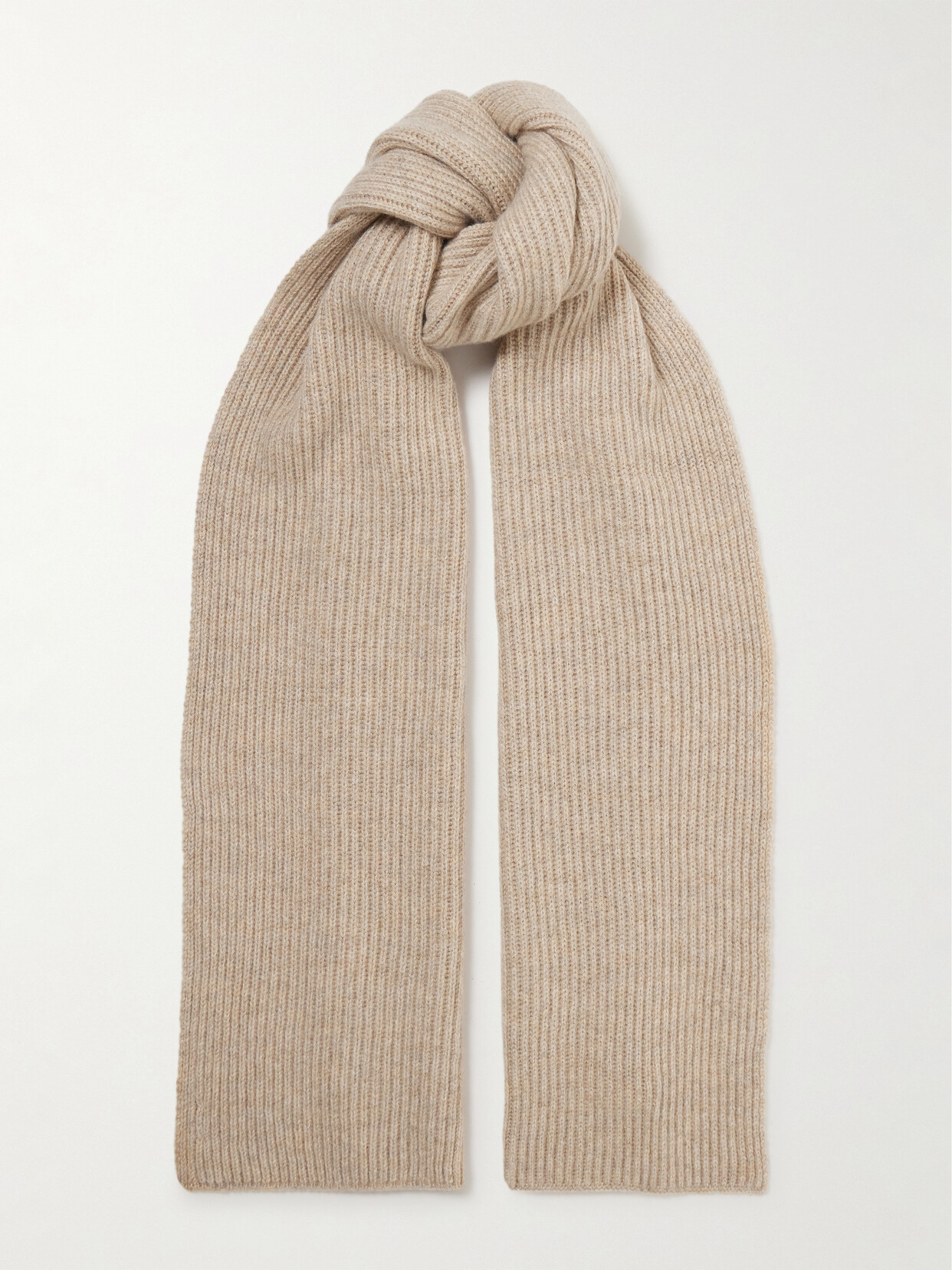 Johnstons Of Elgin Ribbed Cashmere Scarf In Neutrals