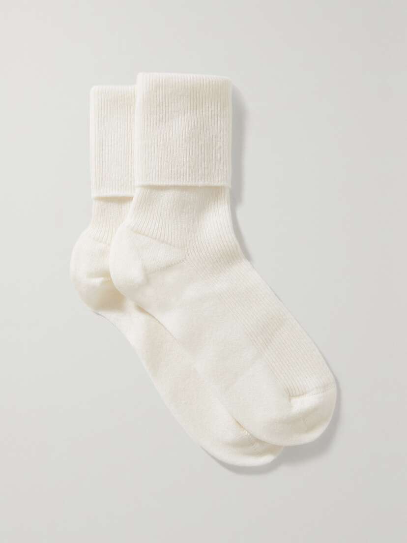 Johnstons of Elgin Ribbed Cashmere-blend Socks
