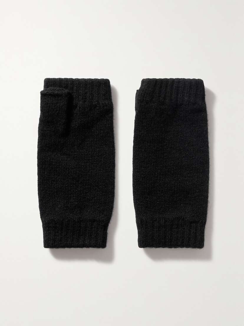 Johnstons of Elgin Ribbed Cashmere Fingerless Gloves