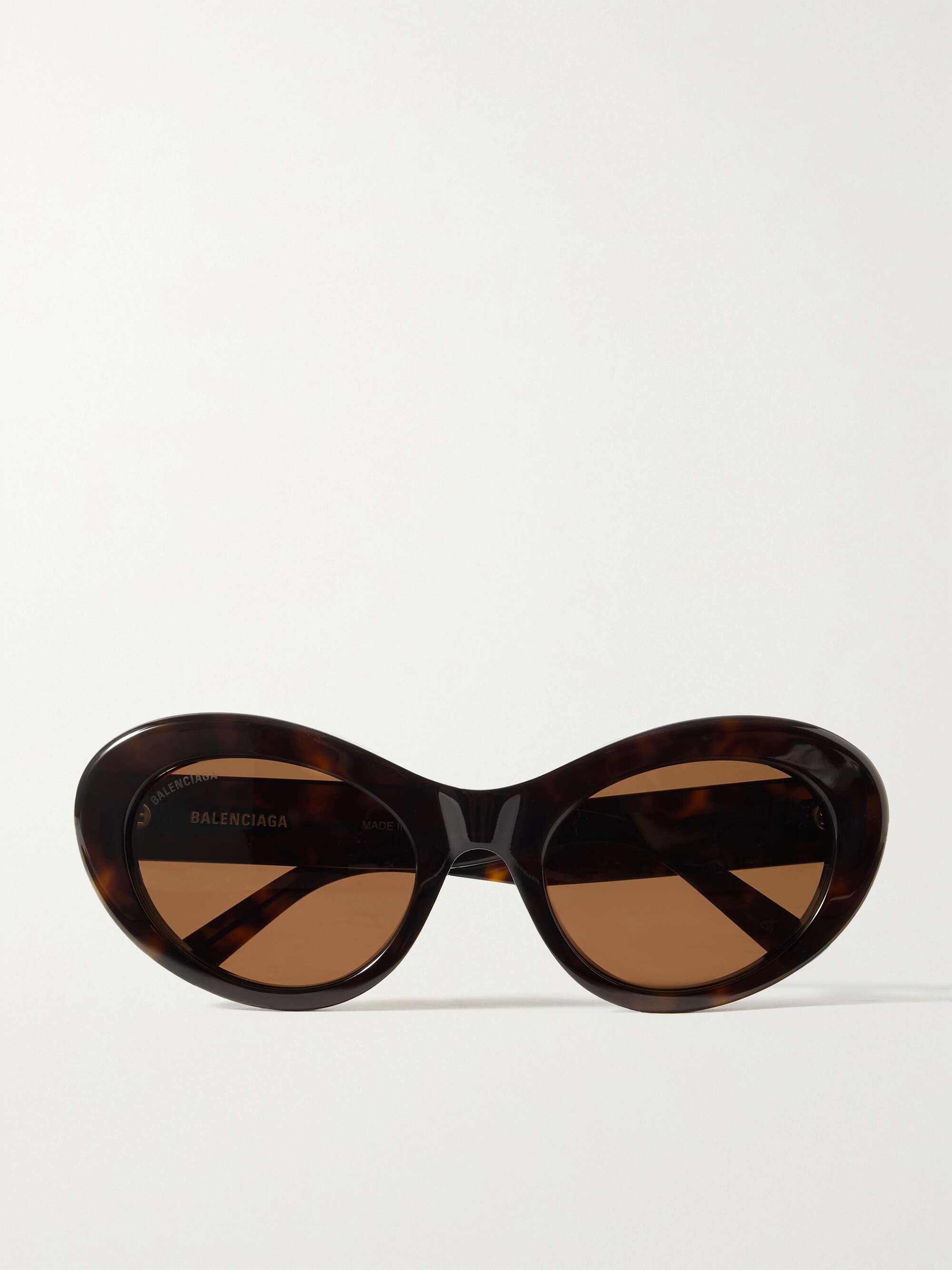 Balenciaga BA 128 56B Brown Tortoise Shell Sunglasses 51-19-140 3 ROUND Cat  Eye