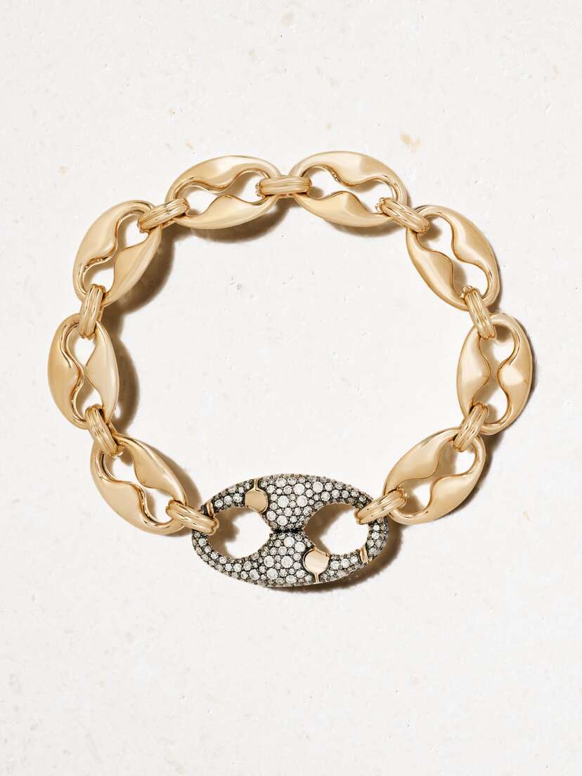 Lucy Delius Persephone Rhodium-plated 14-karat Gold Diamond Bracelet