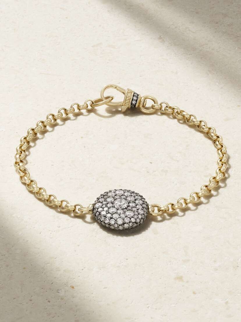 Lucy Delius Pocket Watch Rhodium-plated 14-karat Recycled Gold Diamond Bracelet