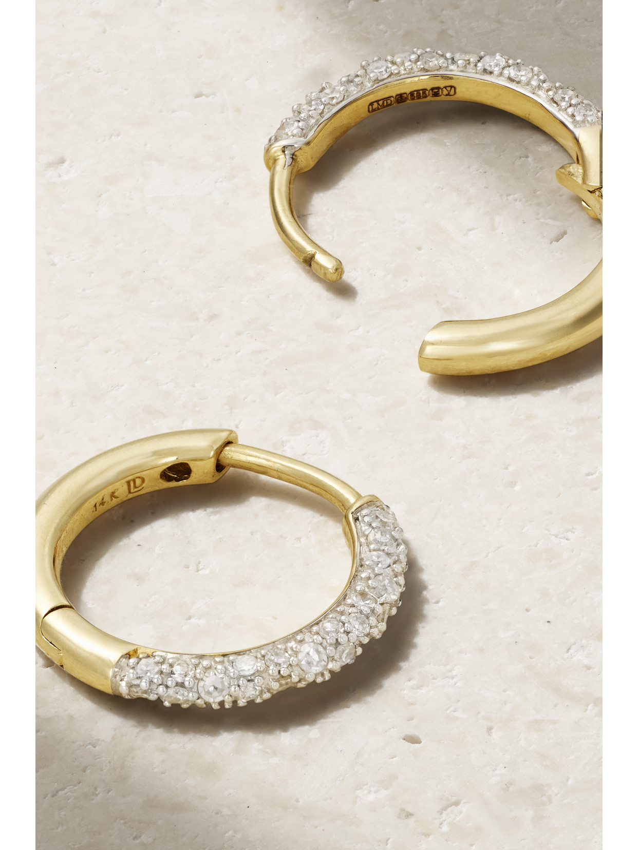 Lucy Delius Medium 14-karat Recycled Gold Diamond Hoop Earrings In Gold