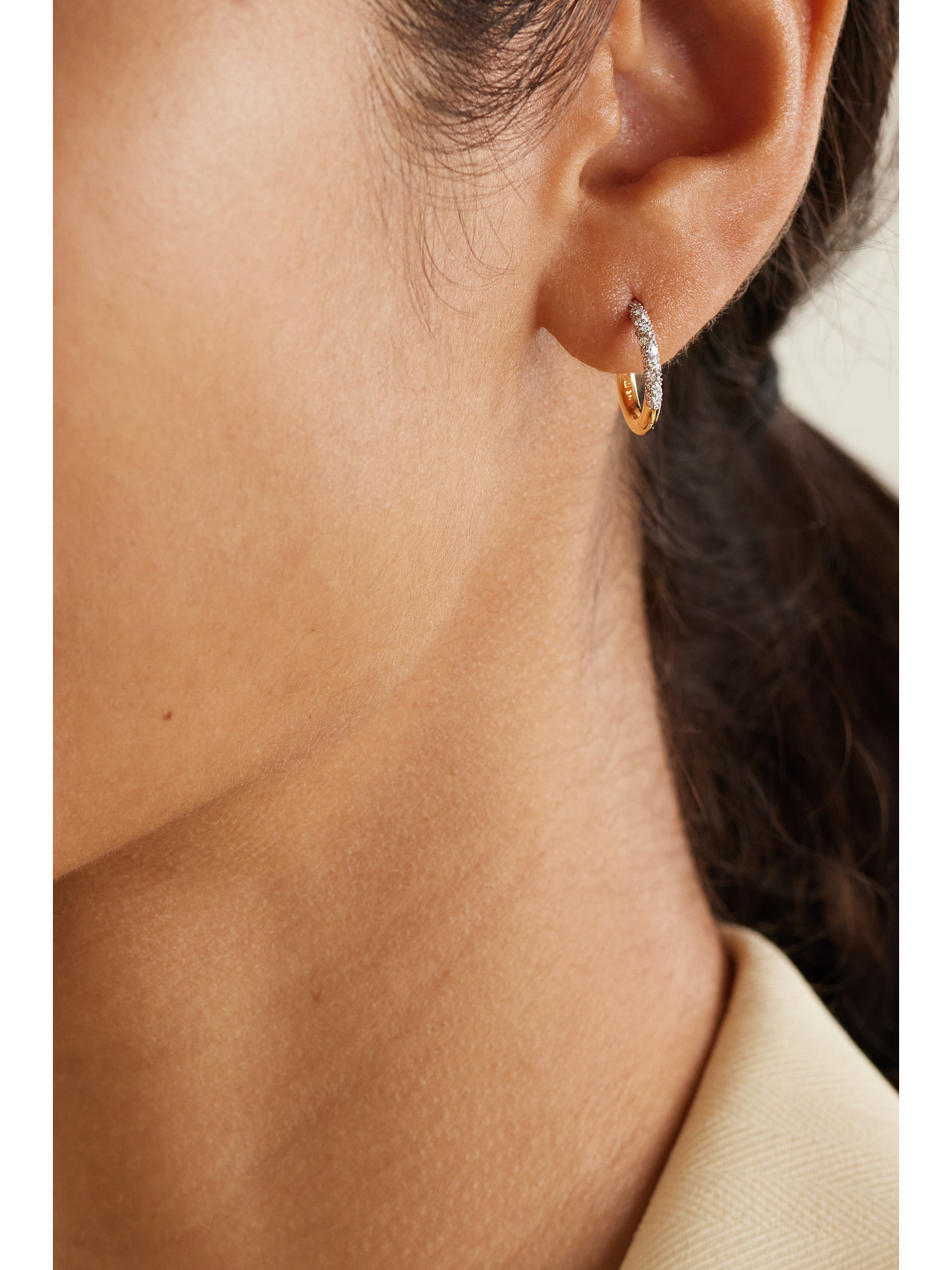 Lucy Delius Medium 14-karat Recycled Gold Diamond Hoop Earrings In Gold