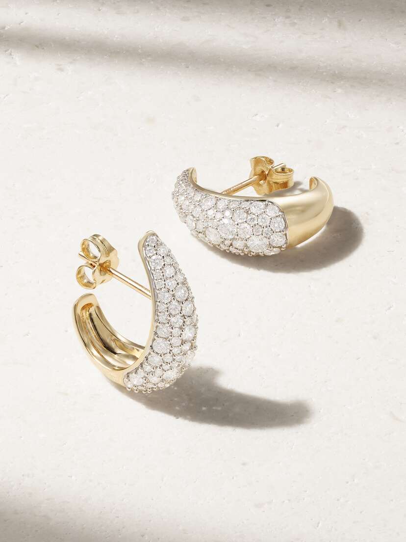 Lucy Delius Signature 14-karat Gold Diamond Earrings